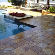 14 pool deck travertine paver gold